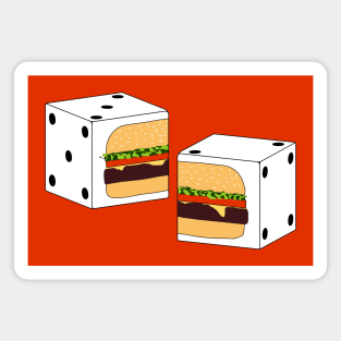 Cheeseburger in Pair of Dice Magnet